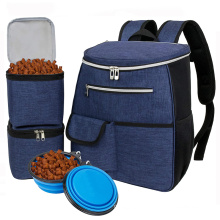 Wholesale Large Capacity Waterproof Pet Travel Backpack With 2 Dog Food Carrier Bags